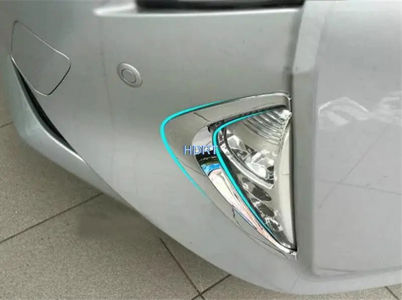 For Toyota Prius Prime PHV 2016-2018 Car Styling Front Fog Light Eyebrow Trim Strip Lamp Cover Protector Decoration Accessories