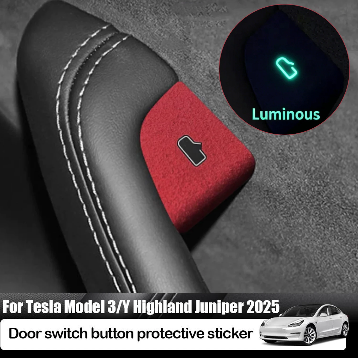 

4PCS Car Door Switch Button For Tesla Model 3 Highland Model Y Juniper 2025 Anti Scratch Trim Sticker Car Interior Accessories