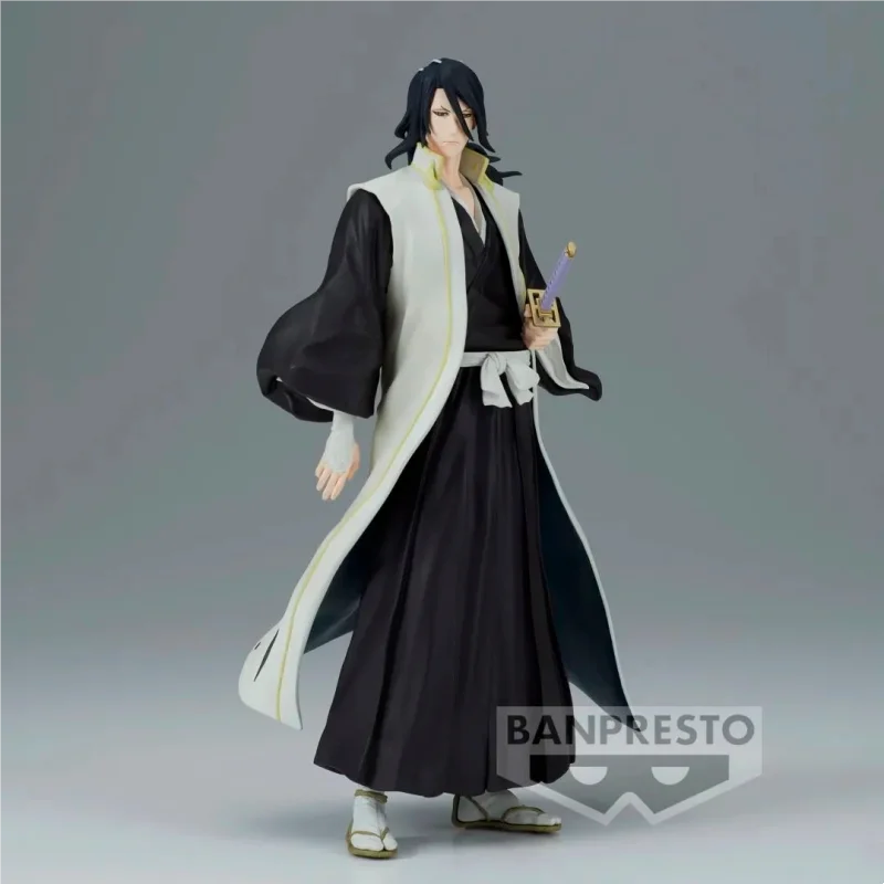 

Bandai Original 17Cm SOLID AND SOULS BLEACH Kuchiki Byakuya Action Figure Toys For Kids Gift Collectible Model Ornament