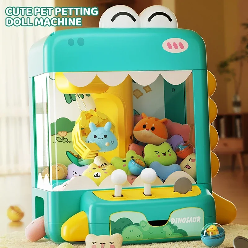 

Mini Claw Machine Catch Plush Doll Stuffed Toy Kids Claw Arcade Crane Machine Interactive Game Toys for Children Christmas Gifts