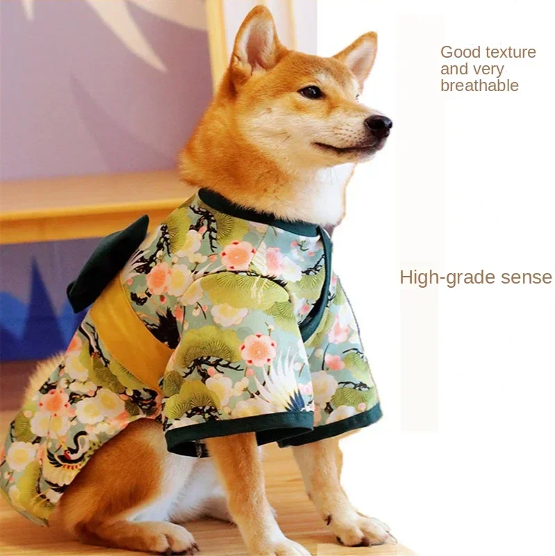 Small-large Dog Clothes Pet Kimono Japanese Style Cat Clothes Corgi Shiba Inu Poodle Puppy Clothes Dogs Accessories