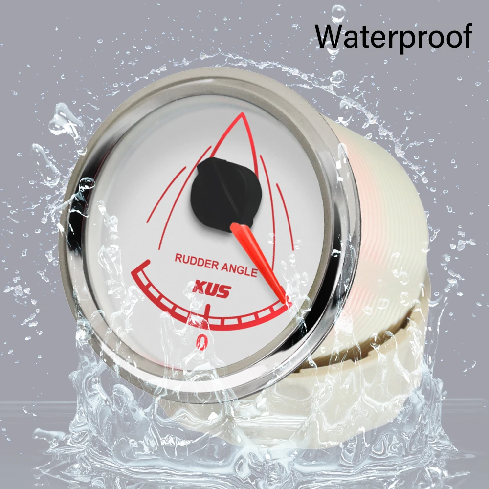 KUS Boat Universal 52mm Rudder Angle Indicator 0-190ohm Gauge 12V 24V without Marine Rudder Sensor