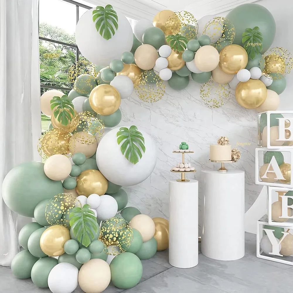 

169PCS Jungle Green Wedding Themed Balloon Garland Arch Kit for Water Birthday Party, Holiday Atmosphere and Interior Decoration