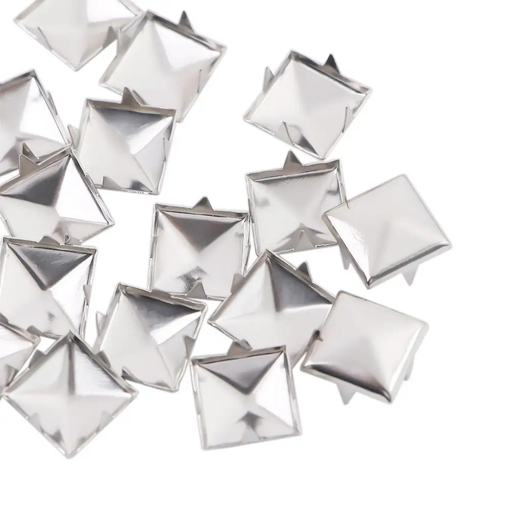 

Releasable for Hat,Bag,Clothes Metal Silver Spikes Spots Nailhead Square Rivets Garment Supplies DIY Studs Sewing Decor