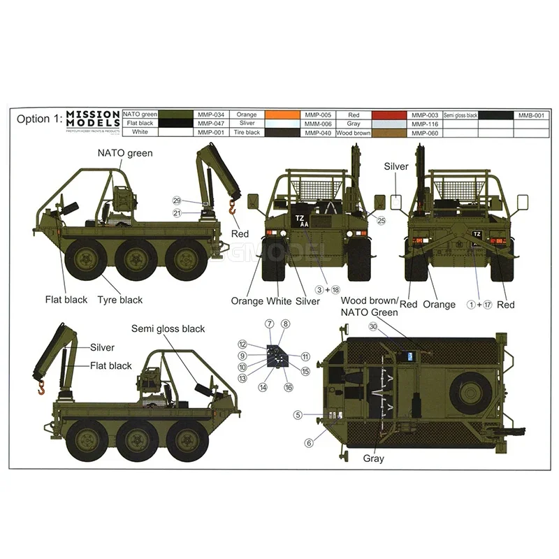 Gecko model 35GM0018 kendaraan semua medan, ATMP Inggris dengan trailer 1/35 model perakitan kit