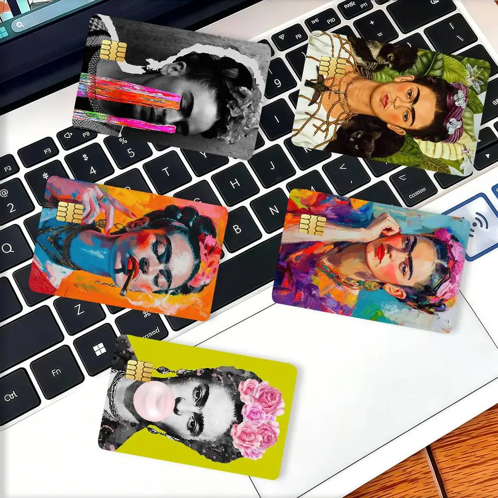 Mexican painter F-Frida K-Kahlo Credit Card Decorative Card Stickers Suitable For Bank Cards Metro Transit Anti-scratch Gift 4PC
