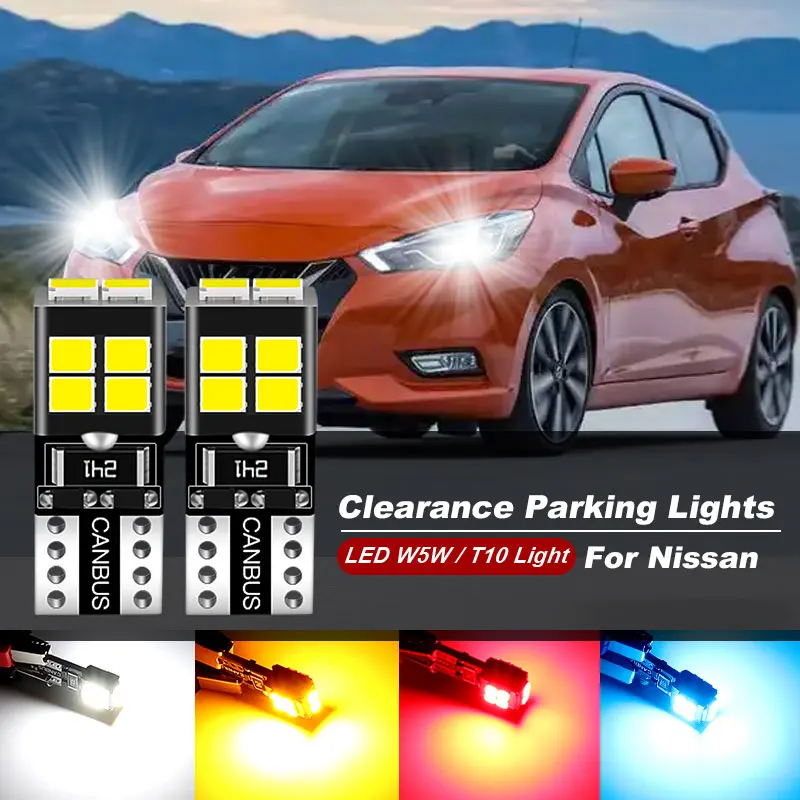 

2 шт. T10 Canbus светодиодные супер яркие 12 В автомобильные аксессуары 12 В габаритные огни лампы W5W 194 168 2825 для Nissan Micra K12 2003-2010