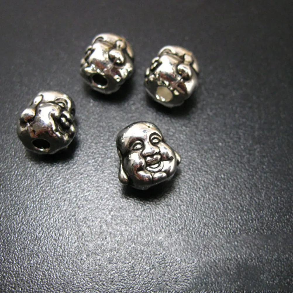 

80 pcs Buddha Spacer Beads Alloy Vintage Double-Sided Maitreya Charm Diy Jewelry Making Supplies For Necklace Bracelet Keychain
