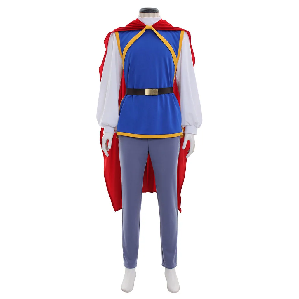 فلوريان أزياء تنكرية للرجال البالغين الساحرة الأمير لعب الأدوار السراويل العليا سترة حزام الرأس مجموعة كاملة بدلة كرنفال الهالوين