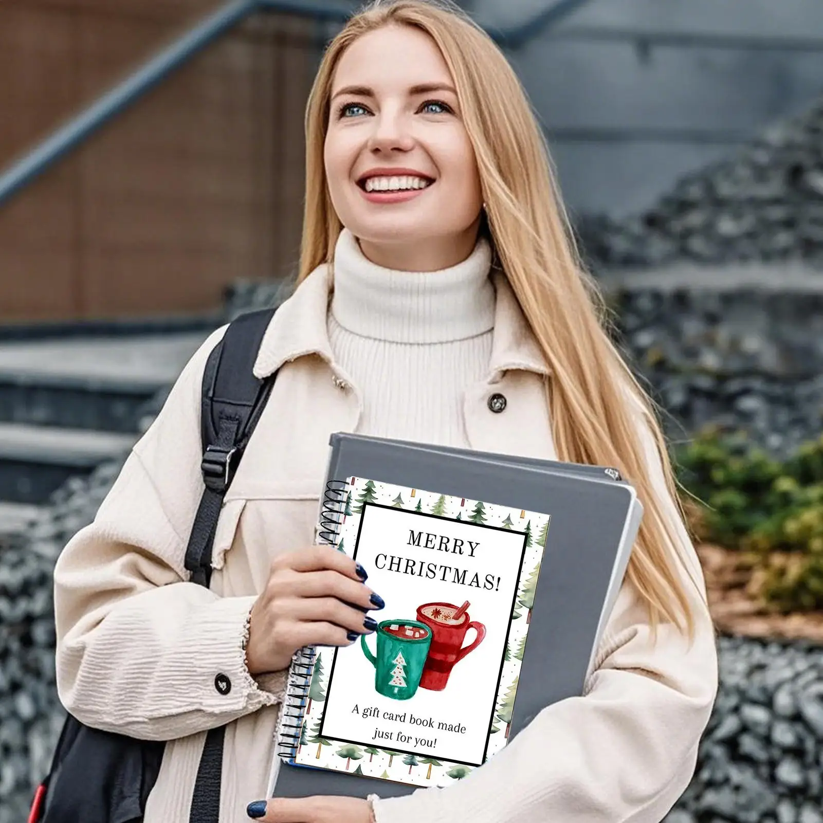كتاب بطاقات عيد الميلاد السعيد - منظم بطاقات المعايدة الاحتفالية بتصميمات متنوعة - لتبادلات الحفلات المنزلية والمدرسية