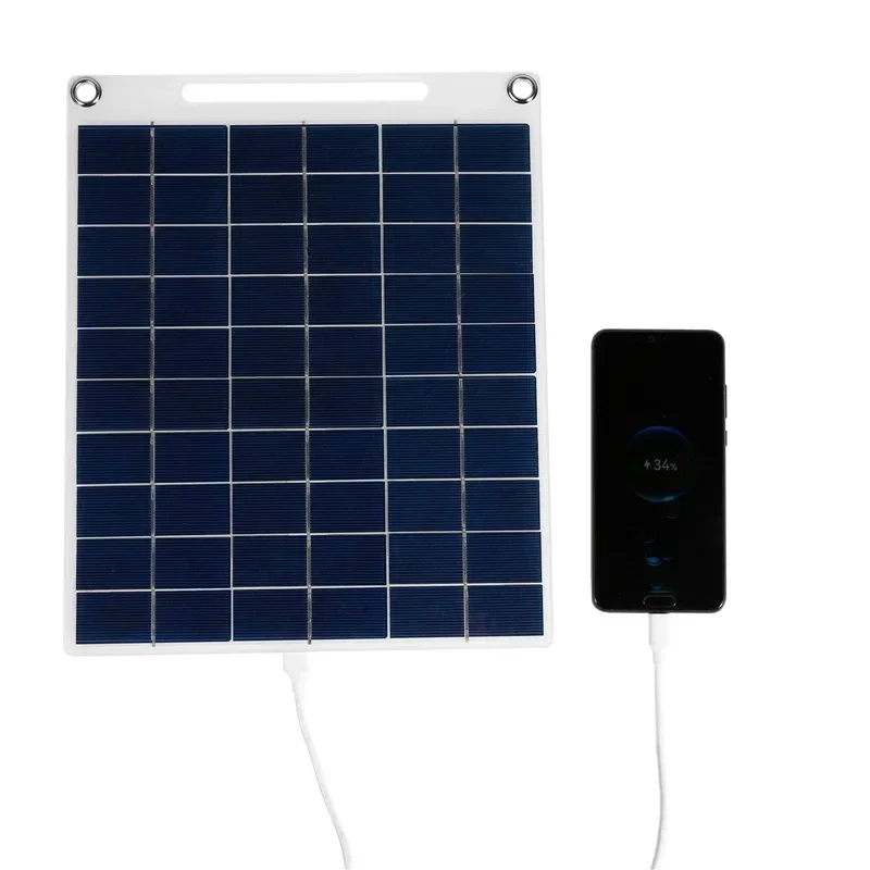 100W Solar Panel 5V Solar Mobile Charging Board Solar Plate Backpack Solar Charger Dual USB Ports Outdoor Mobile Power Supply