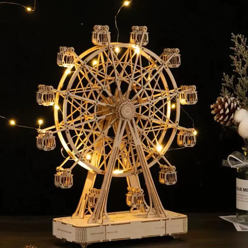 Good TopToy TGN01 232pcs Rotatable DIY 3D Ferris Wheel Wooden Model Building Block Kits Assembly Toy Gift for Children Adult