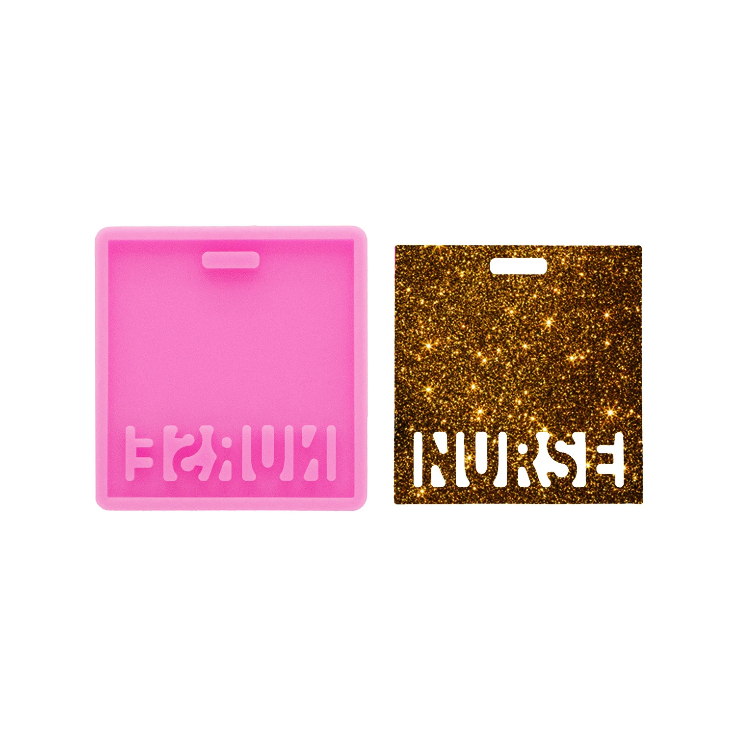 CMA LPN RN XRAY Badge Silicone Mold for Epoxy Resin Casting DIY Craft Scroll Tag Label Supplies