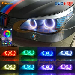 For BMW E60 E61 LCI 525i 528i 530i 535i 545i 550i M5 RF Remote Bluetooth-Compatible APP Multi-Color RGB Led Angel Eyes Halo Ring