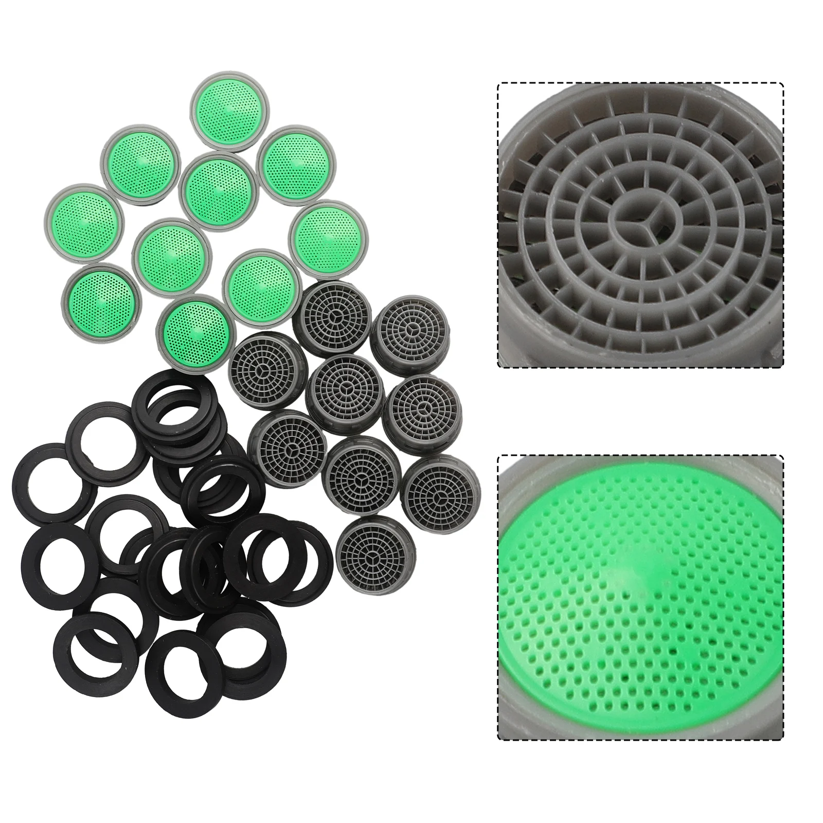 20Pcs Faucet Aerator Flow Restrictor Replacement Parts Insert Sink Aerator Basin Tap Filter Kitchen Faucet Accessories