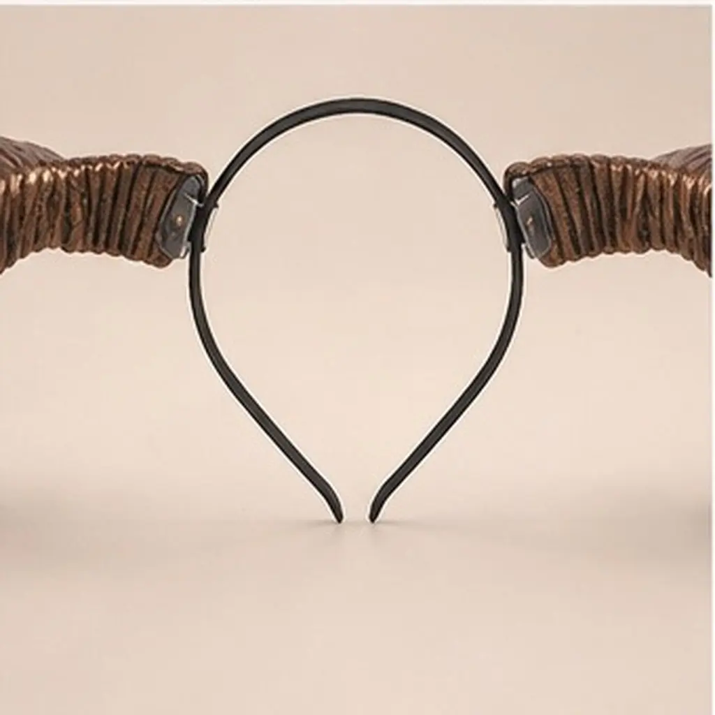 Removable Sheep Horn Headband Comfortable Flexible Wide Band for Halloween Cosplay Gothic Theme Dress Up Horn Hair Accessory