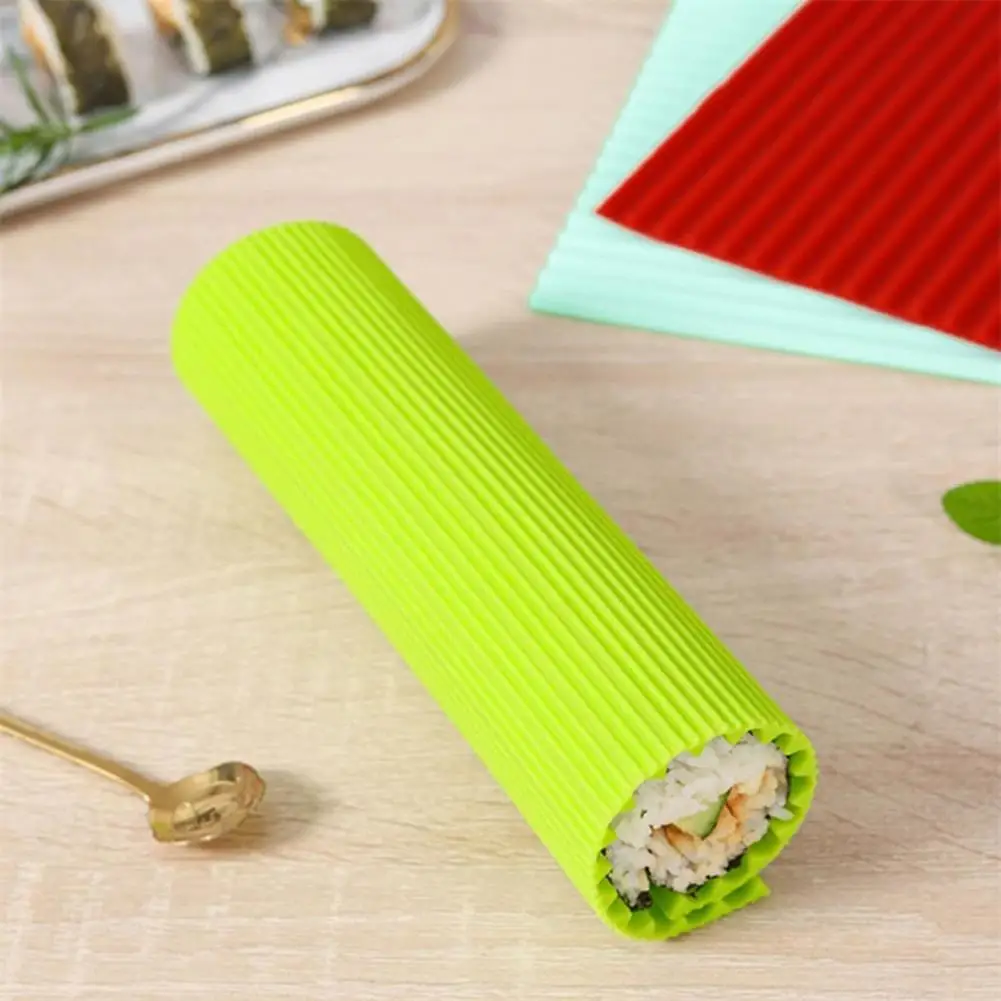 

Hand Rolled Sushi Mold Professional Sushi Equipment Silicone Sushi Rolling Mat with Bamboo Pattern Non-stick SushiRoll Mold Kit