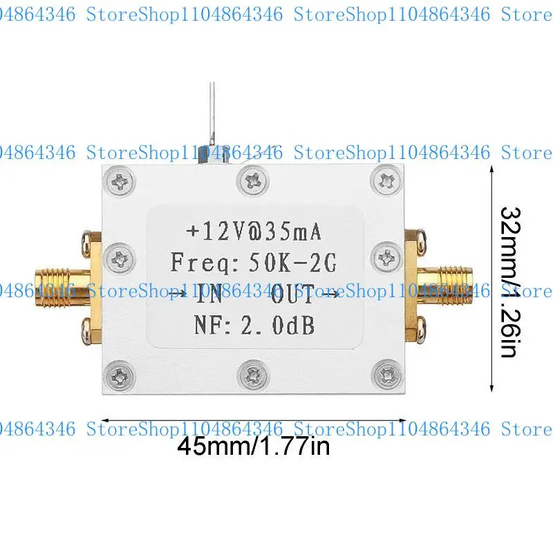 5ASD RF Amplifier 50K-2GHz Low Love Amplifier Sciper Recever Broadband 31dB ربح