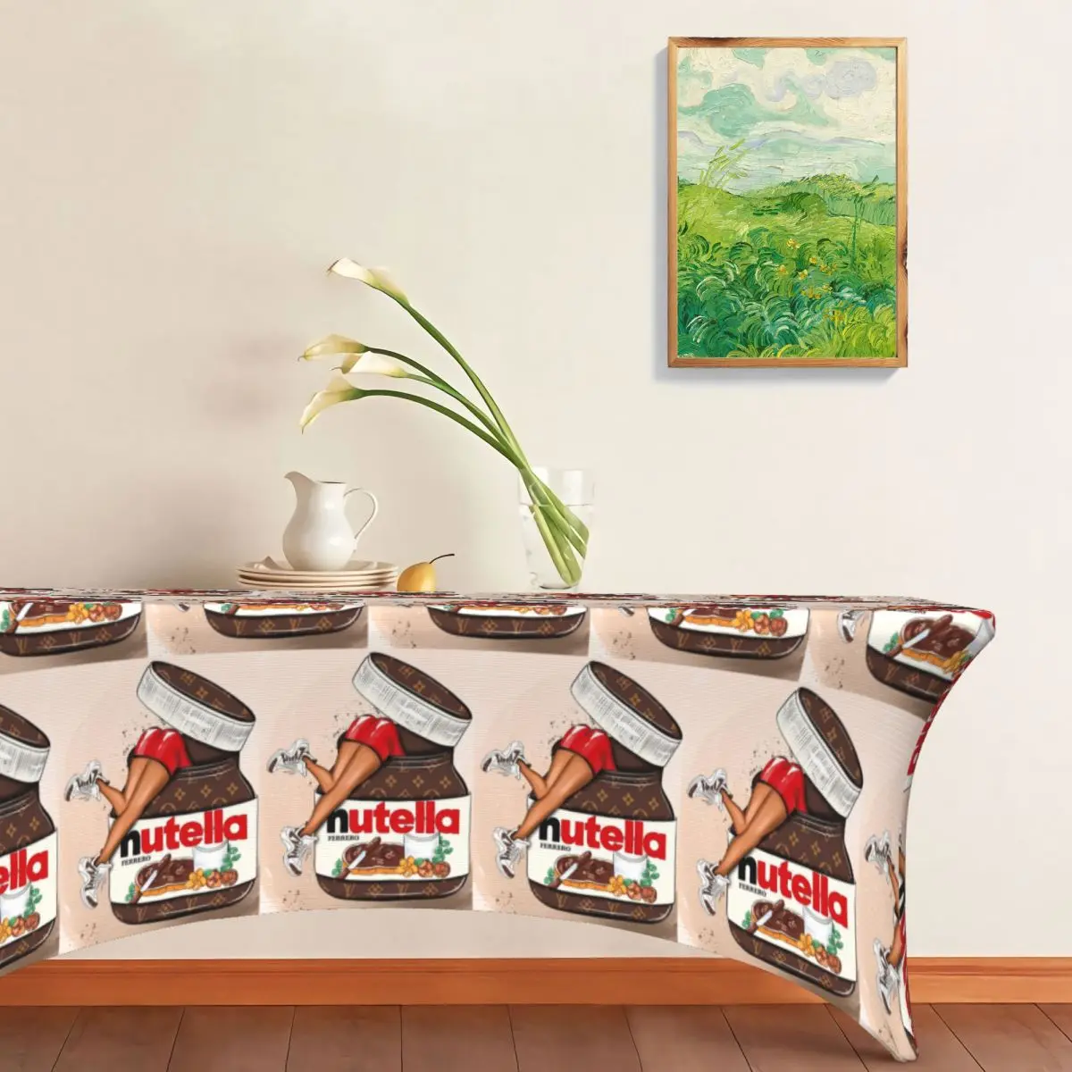 Imagen 3: Mantel Rectangular Personalizado Nutella Cutie, Cubierta Impermeable para Mesa de Comedor, Mantel para Eventos