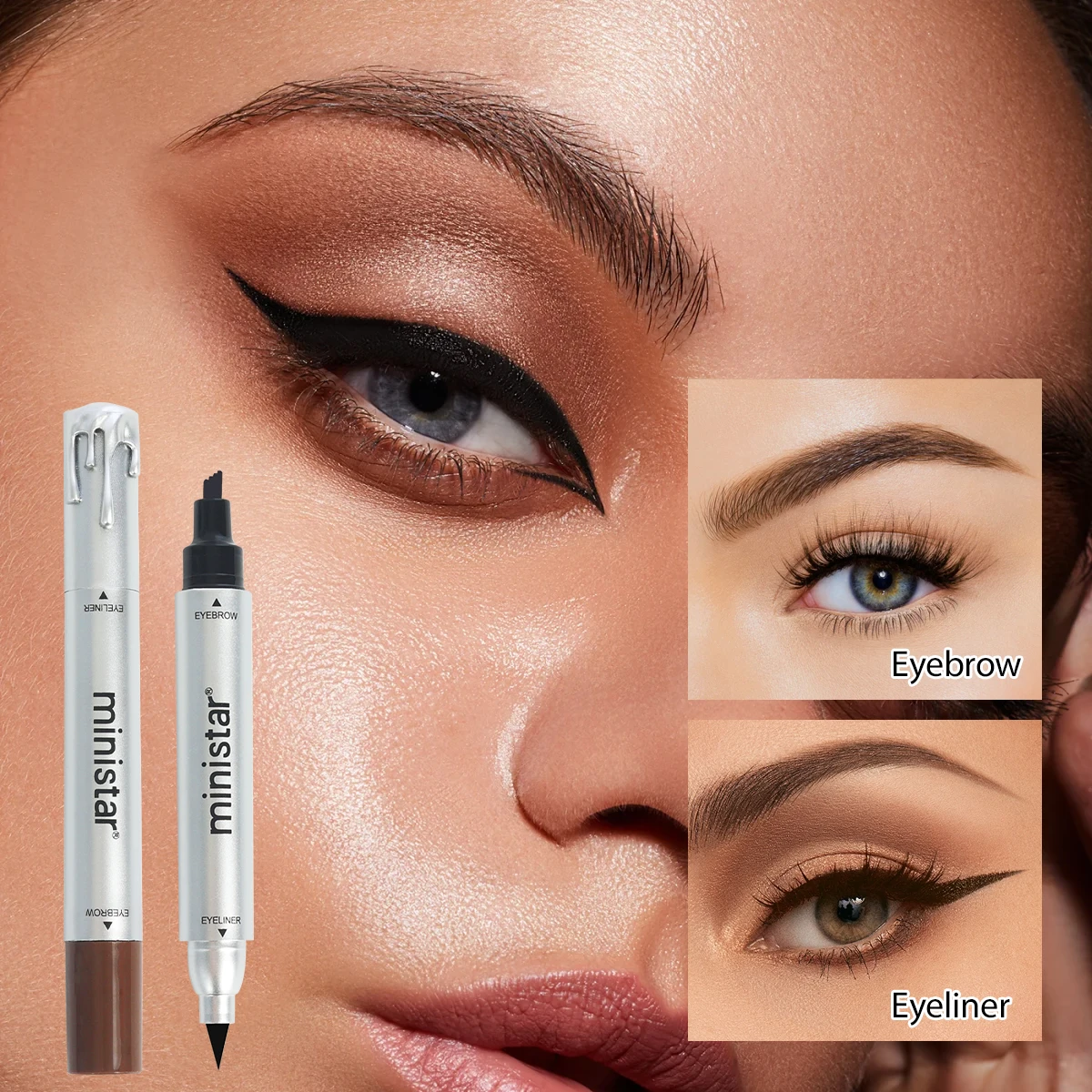Crayon à sourcils double tête 2 en 1, imperméable, résistant à la sueur, maquillage longue durée, tenue et réglage des couleurs, 1 pièce