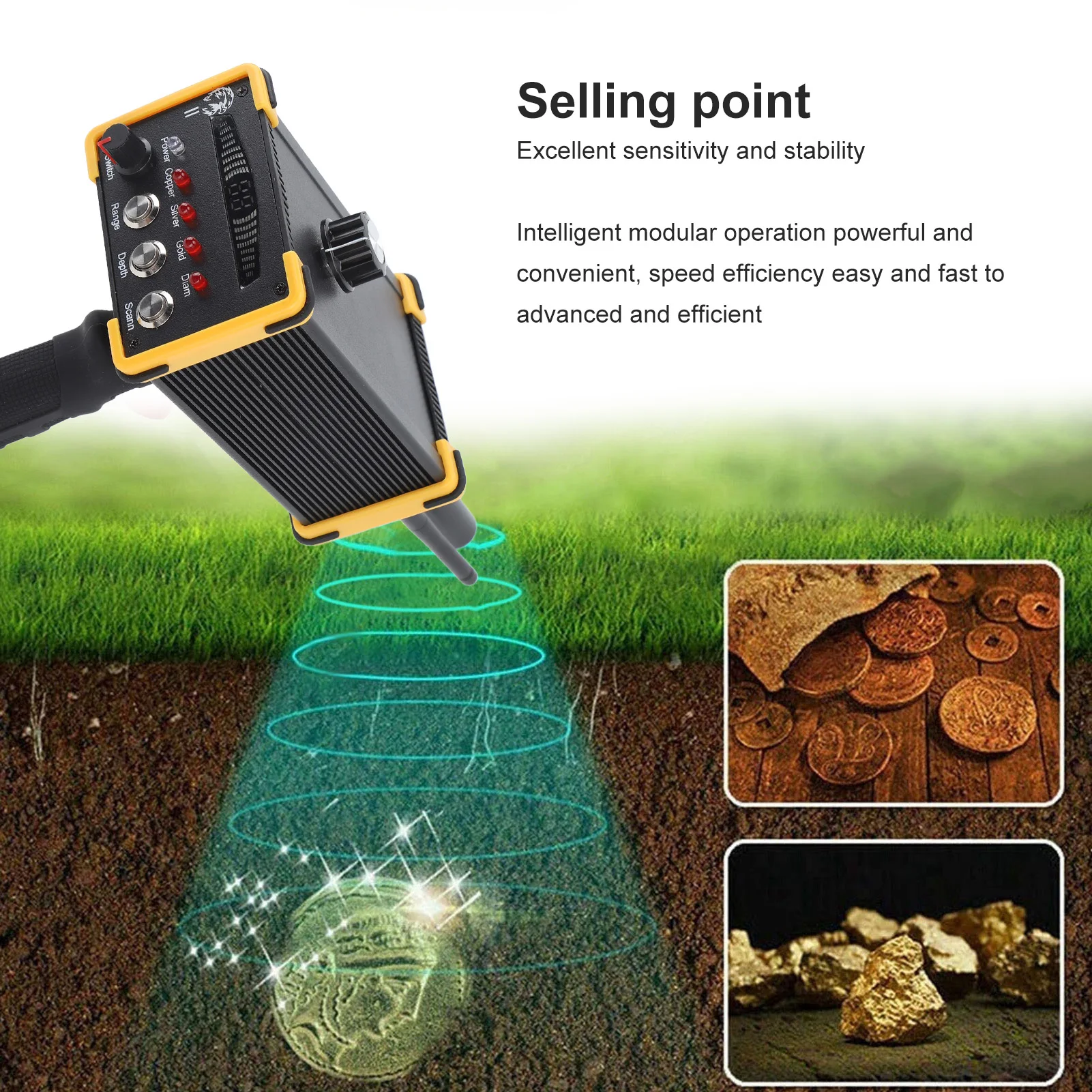 Metal Detector Metal Detector Professionale Palmare Ad Alta Precisione Gold Finder Scanner Sistema Serach Profondità 15 m Portata 1000 m