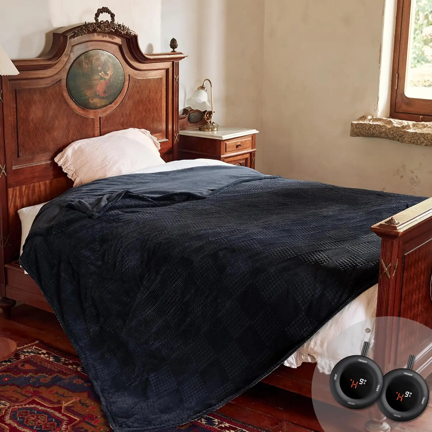 

Queen Size Heated Blanket with Dual Control, 10 Heat Levels & Auto-Off, ETL Certified and Washable