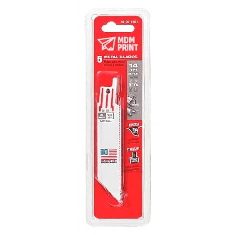 

4" 14 TPI SAWZALL Blades (5 Pk)