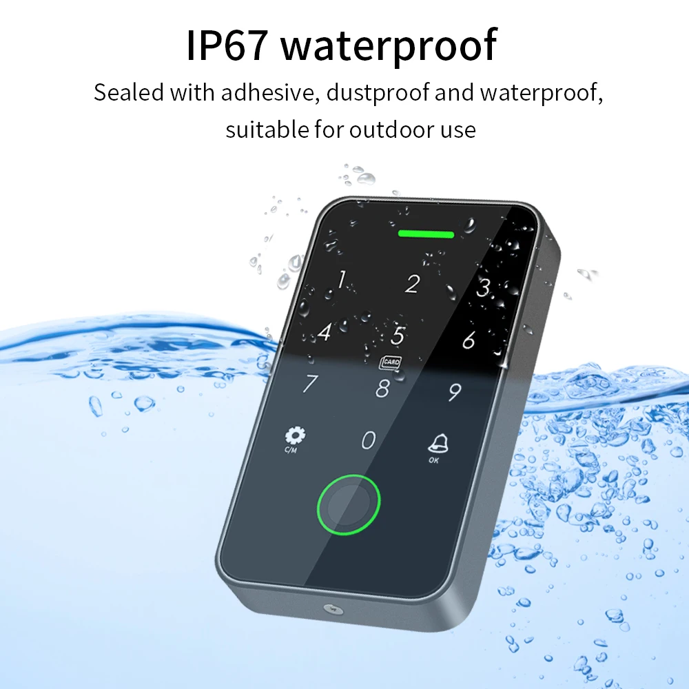 Imagem -02 - Sistema de Porta Controle de Acesso Ip67 Tuya Rfid 125k Mais 13.56mhz Nfc Bluetooth Teclado de Impressão Digital Trabalhar com Gateway Wifi Desbloqueio Remoto