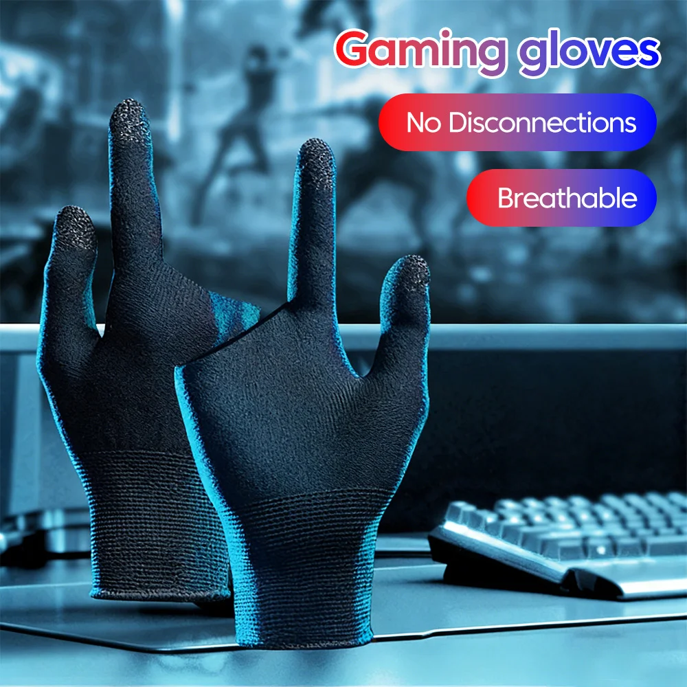 2-finger/5-finger anti-slip gaming gloves for electronic games - ultra-thin, sweat-resistant, breathable, and high-sensitivity f