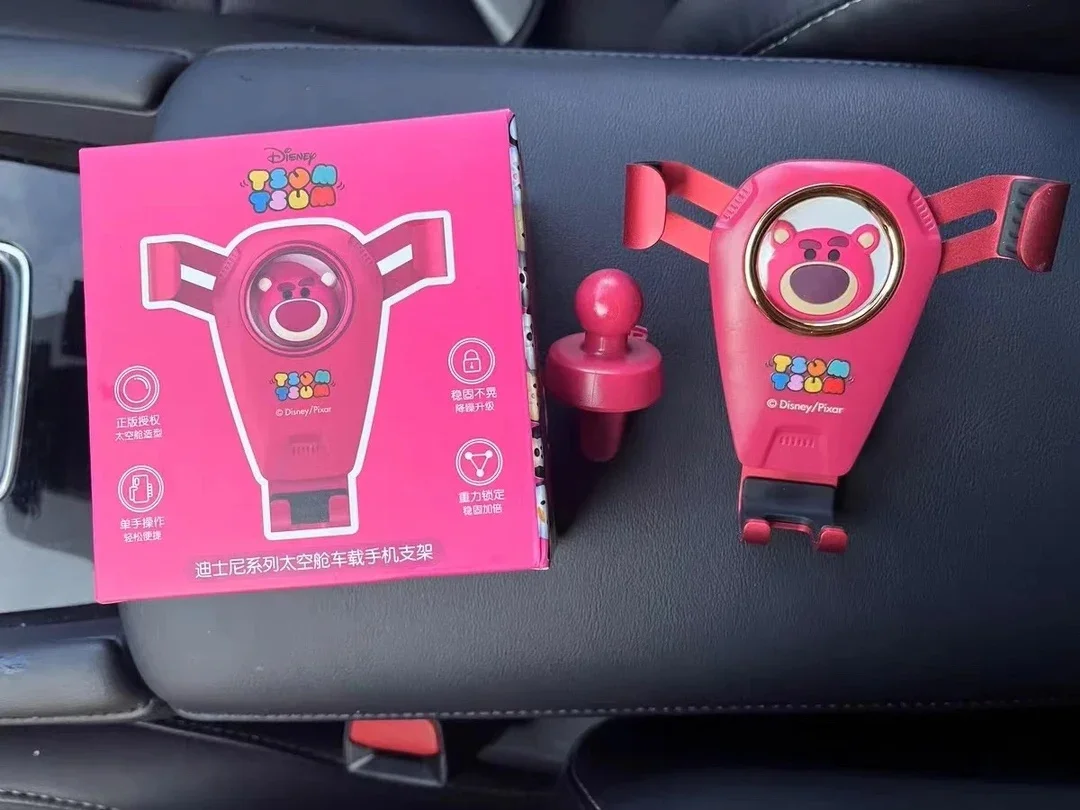 

New Disney Mickey Minnie Lotso Alien Winnie Kawaii Car Phone Holder Air Outlet Fixed Support Frame Car Accessories Interior