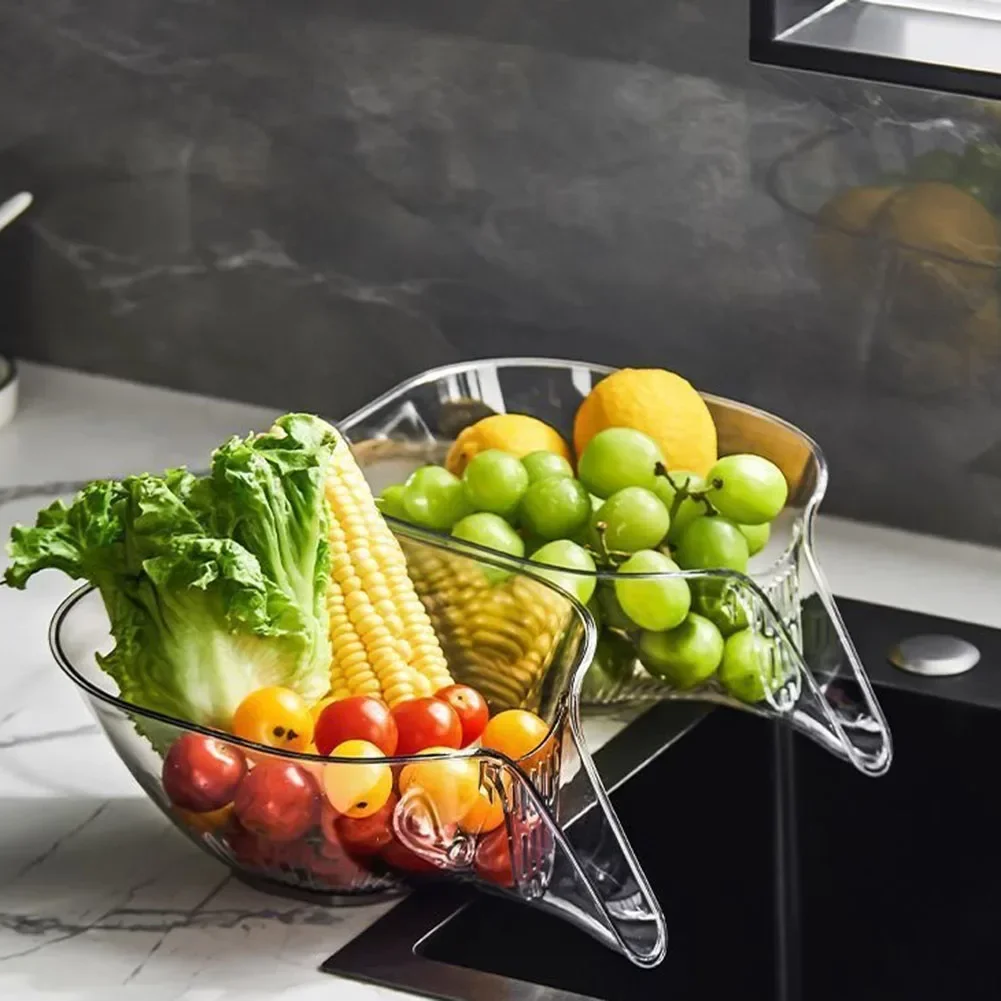 Kitchen Sink Drain Basket Multi-purpose Kitchen Storage Drain Basket Vegetable Fruit Washing Strainer Bowl Kitchen Accessories view 4