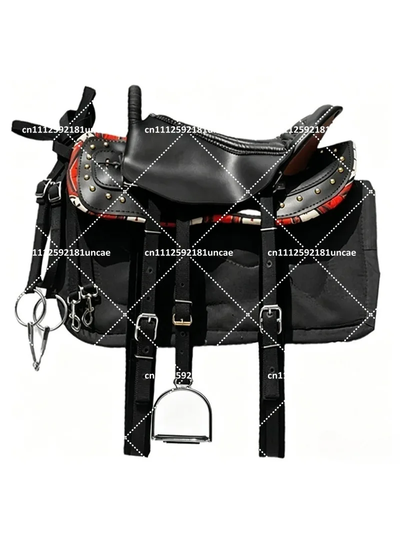 Large Saddle Full Set Mongolian Cowhide Horse Gear Equestrian Supplies