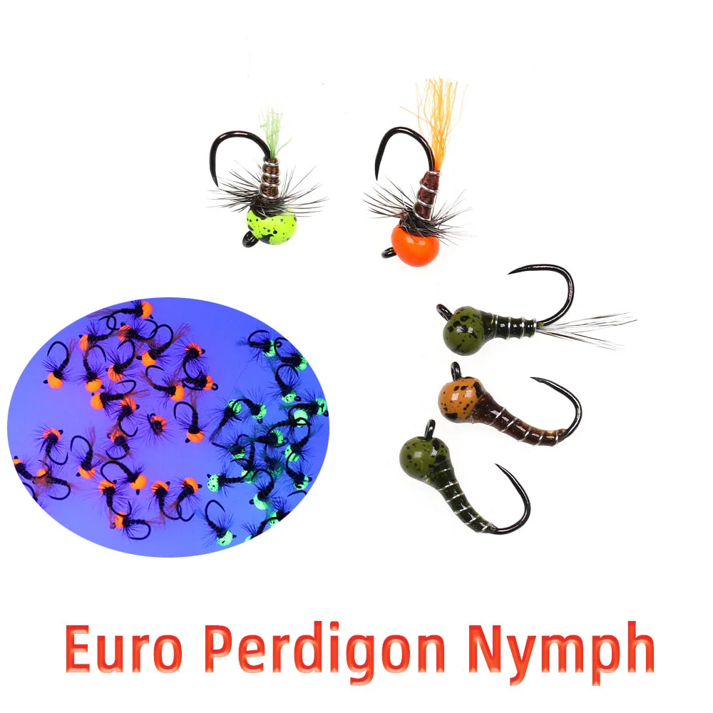 3 Patterns Fast Sinking Offset Tungsten Bead Head Perdigon Nymph Fly  Barbless Lure Euro Nymph Trout Salmon Fishing Flies