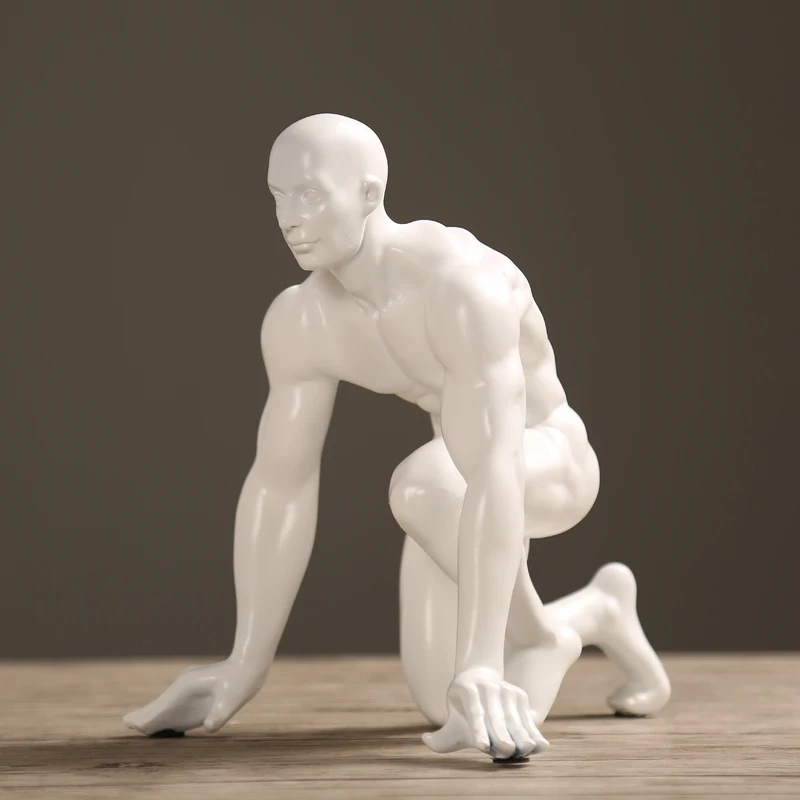 MODERN ATHLETE RESIN STATUE MEN SCULPTURES ABSTRACT CARVING MAN STATUE  HOME DECORATION ACCESSORIES