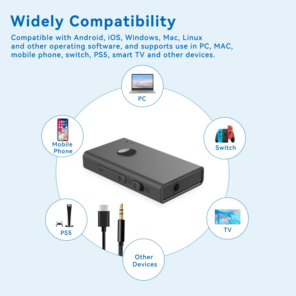 Eppfun Bluetooth 5.3 LE Audio Sender und Empfänger LC3 Auracast für Hörgeräte – Detail 5