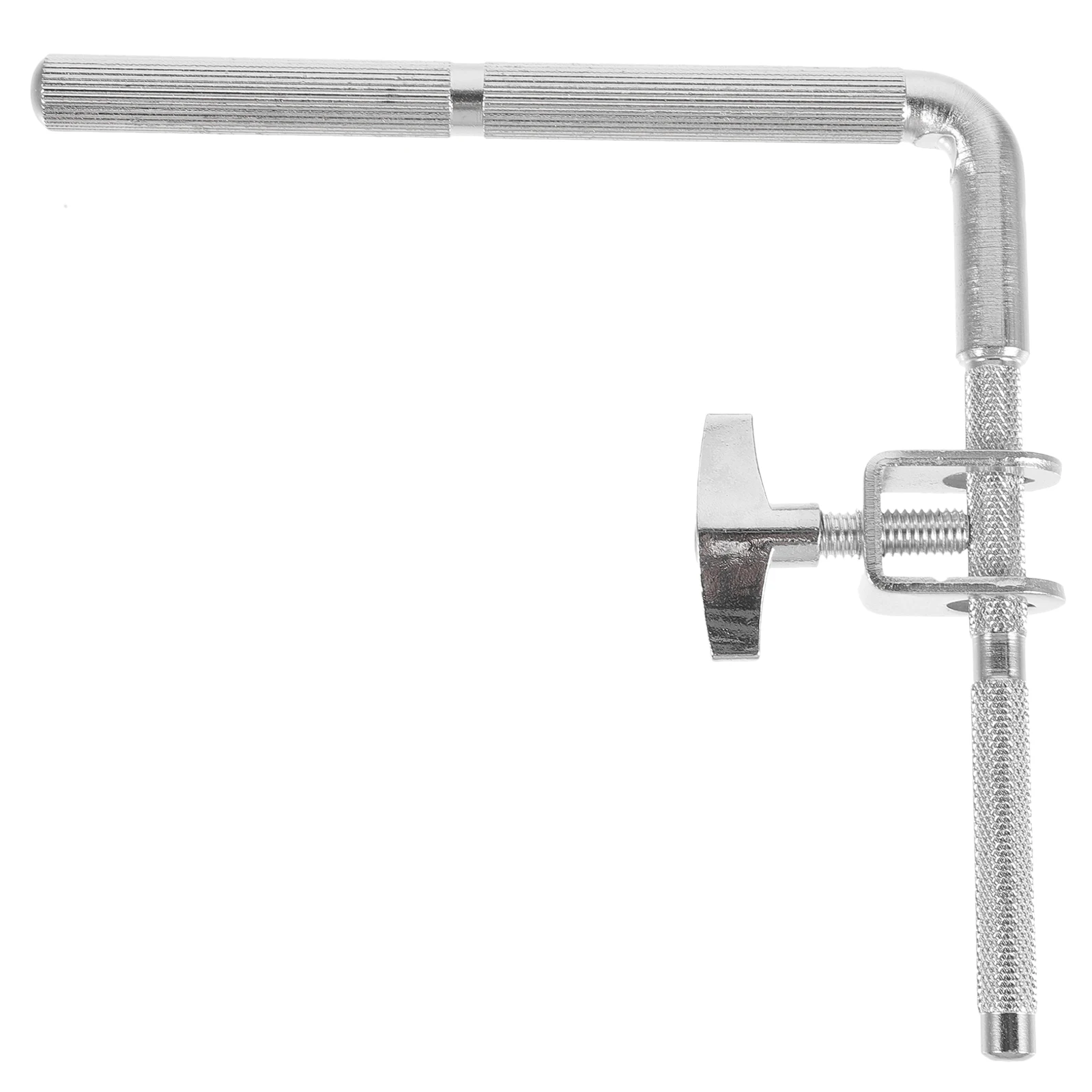 

Cowbell Mount Bracket Sturdy Metal Drum Hardware Extension Clip for Bass Drum Right Angle Cowbell Holder Silver Color