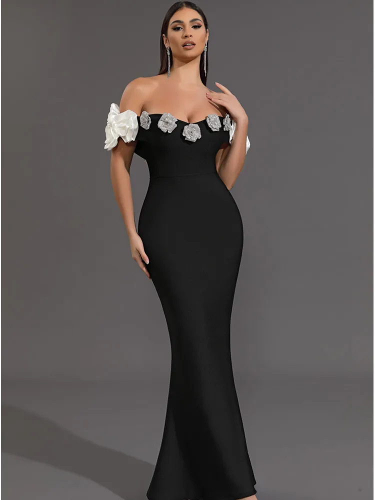 off the shoulder black dress outfit Floor Length Off Shoulder Black Prom Dresses, Off Shoulder Black Floor –  jbydress main image 0