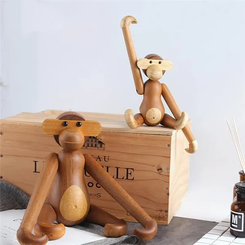 Crafts ornaments European wooden crafts Nordic Danish teak monkey