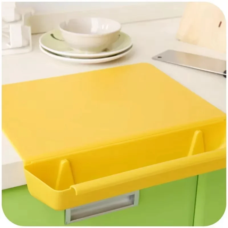 

【DIY DECOR】Candy Color Kitchen Practical 2-In-1 Storage With Vegetable Slot Cutting Board Cutting Board Plastic Thickened