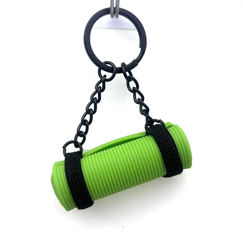 Afbeelding 6: 1 stuks yogamat mini-schuimroller sleutelhanger sportstijl siliconen schuim sleutelhanger trinket creatief hoe te yoga sleutelhanger