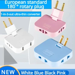 250V Plug To US / EU Universal Plug Dual USB Interface 3 In 1 Foldable Hidden Socket USB 2500W Fast Charger Portable Travel Set