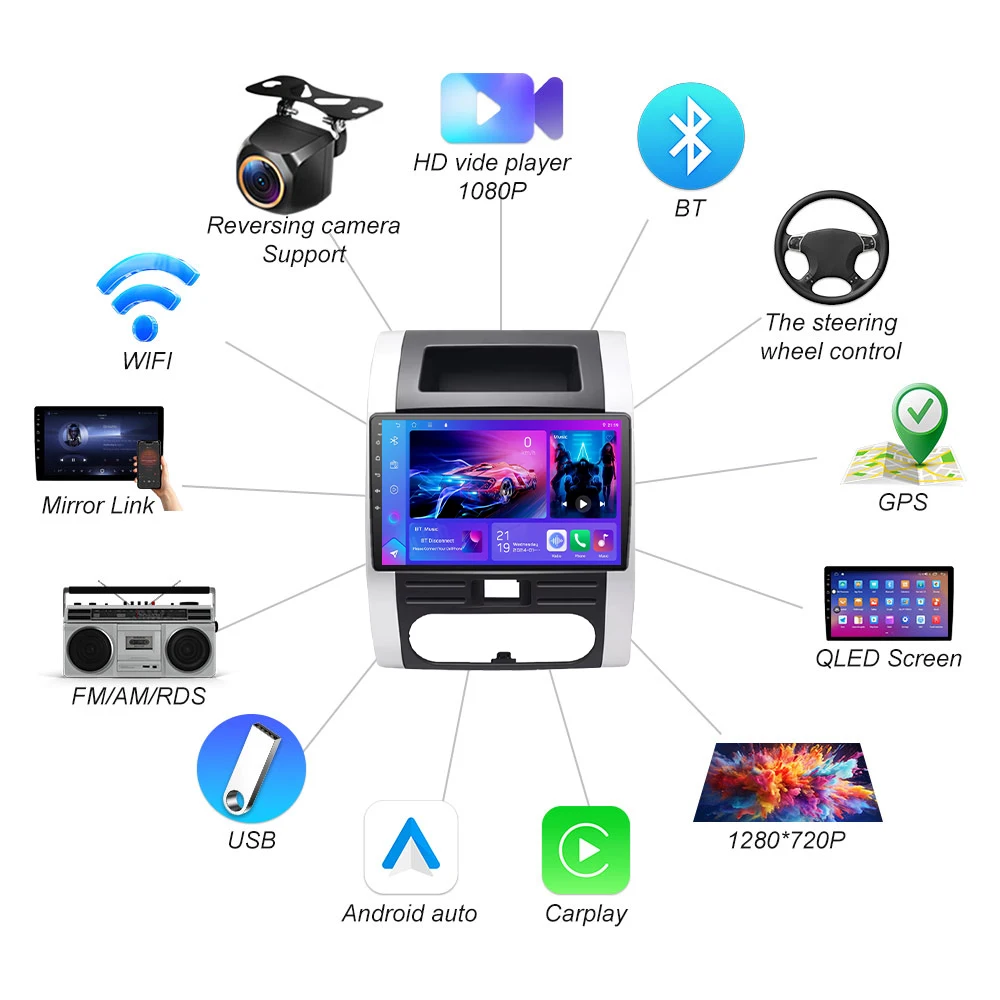 أندرويد 15 Carplay راديو السيارة التلقائي لنيسان X-Trail 2 T31 XTrail 2007 - 2015 مشغل فيديو 5G كاميرا الوسائط المتعددة DSP GPS WiFi RDS
