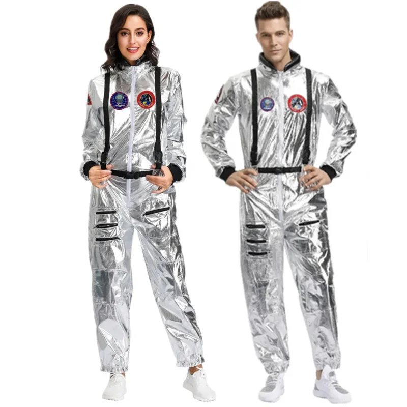 Couples Astronaut Jumpsuit Uniform Carnival Halloween cosplay Party Space Costume Role Play Fancy Dress up