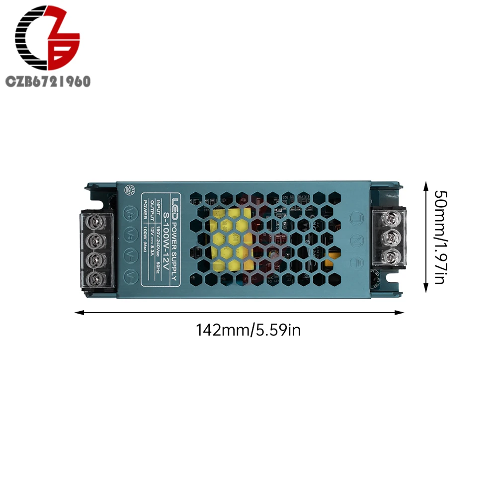 60 w100w sterownik LED przełączanie Adapter do zasilacza Ultra cienki transformatory oświetleniowe LED AC/transformator DC konwerter 220V na 12V