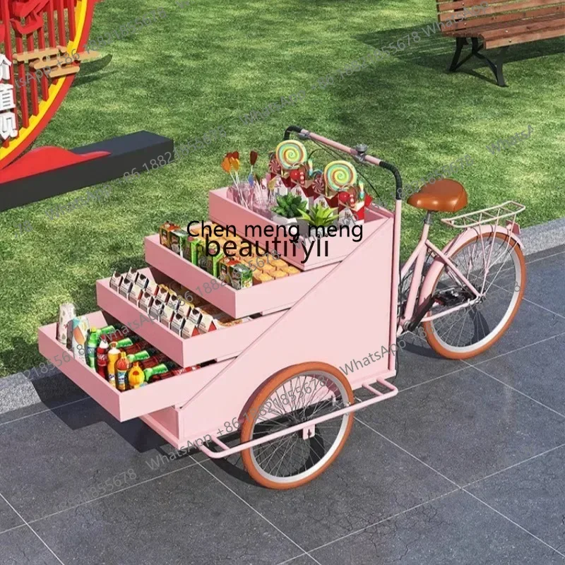 

D178 Three-wheeled stall promotion rack dining car mobile snack float booth drink ice powder car