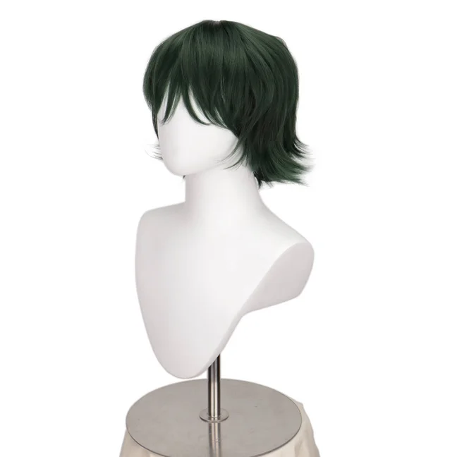 

High Quality Anime Jujutsu Kaisen Maki Zenin Cosplay Wig Short Green Hair Glasses Shimetsu Kaiyuu Halloween Party Wigs