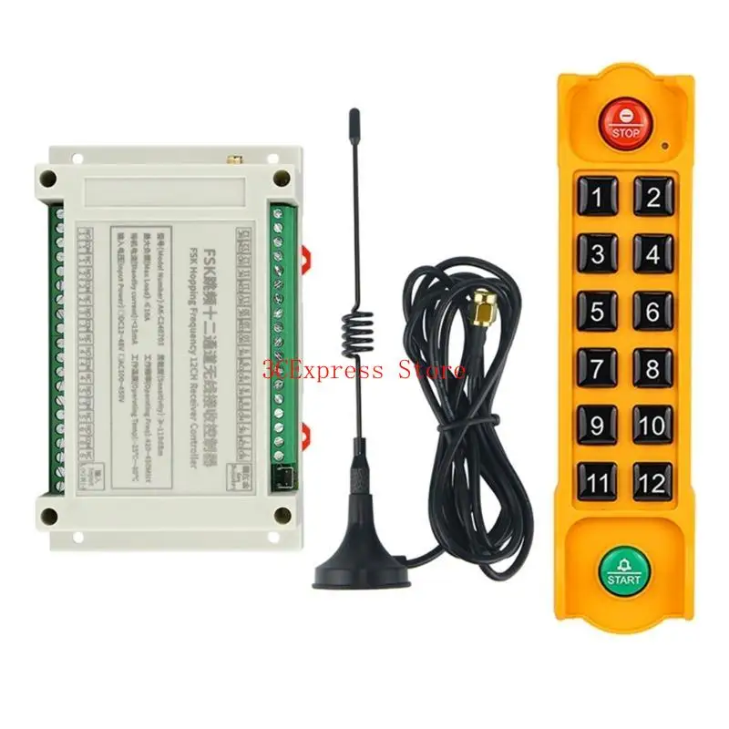 Crane Wireless Remote Control Control Industrial Channel Controller H21-E1C مع جهاز إرسال واحد ومستقبل واحد