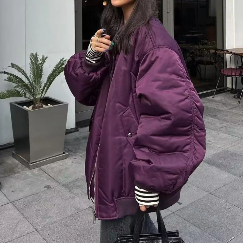 Women's Cotton Jacket, Cold-proof and Warm, Casual Loose Cotton Coat, Women's Pilot Jacket