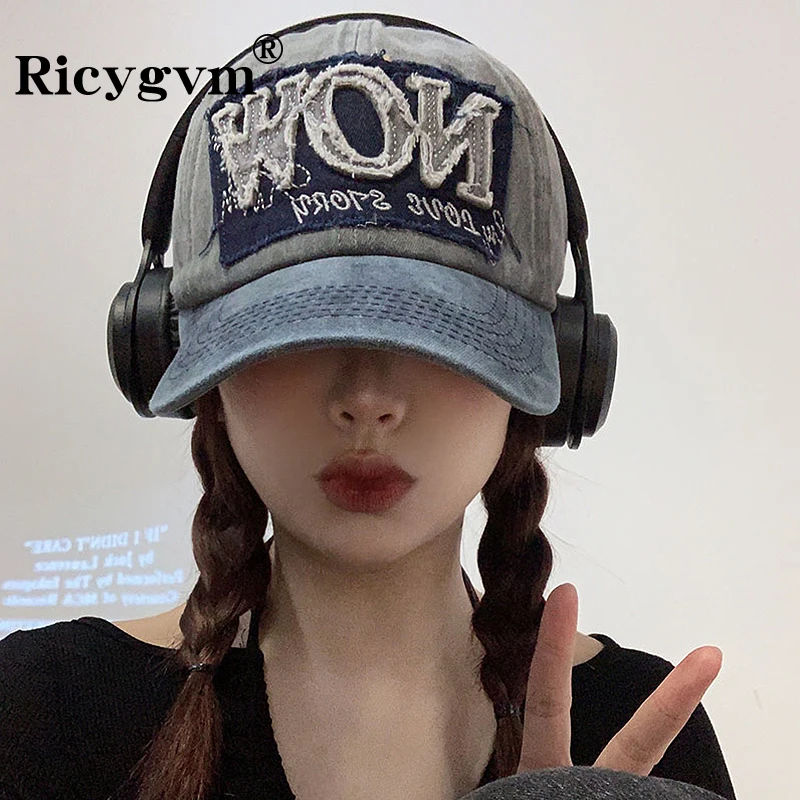 Gorra de béisbol con letras WOW para mujeres y hombres, gorro Snapback ajustable, viseras de sol de verano, sombrero de camionero de algodón lavado Retro para papá, кепка y2k