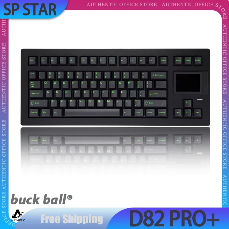 Sp Star D82 Pro+ Gaming Keyboard 3mode Mechanical Keyboards Rgb With 2.4-Inch Ips Screen Gif Hot Swap Pc Accessories Custom Gift